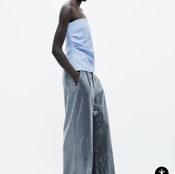 Zara, Powder Blue Tube top, Size Small - Picture 2 of 7